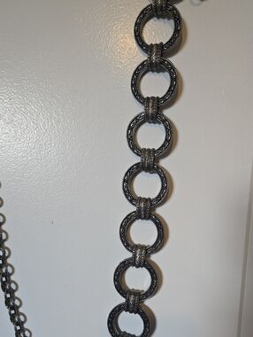 Vintage Chico's Silver-Tone Linked Circle Belt